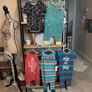 3/4T Rags to Raches Boys Colorful Rompers Set!